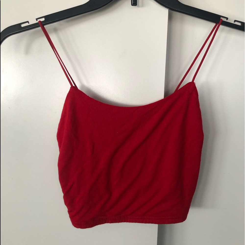 PacSun back to the basics red cropped tank top